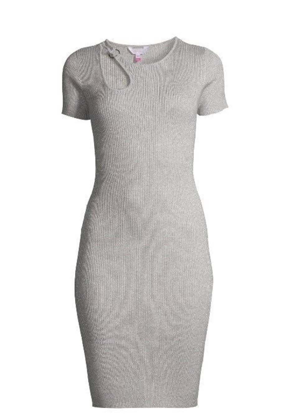 No Bounderies Teardrop Dress - Heather Grey Silver Size L & S